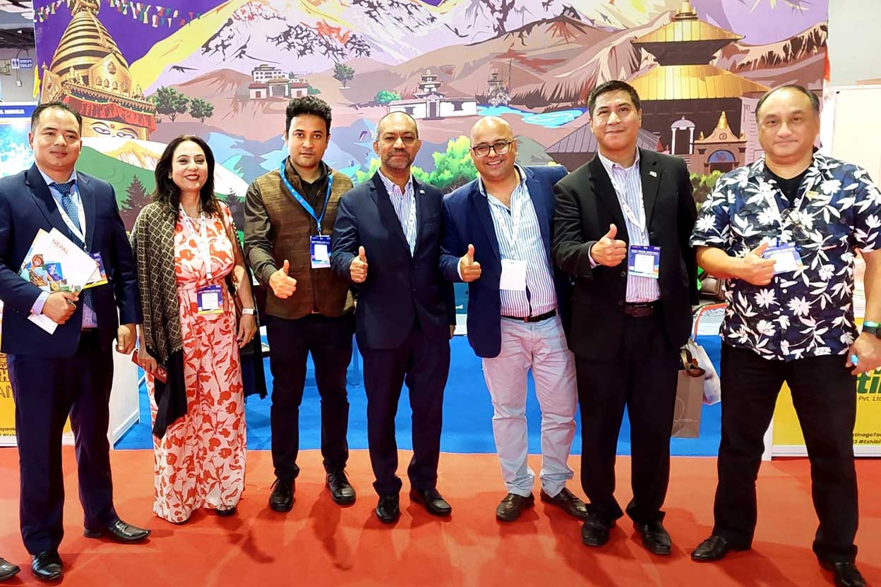 2023 | With the PATA Nepal Chapter team, including Chairman Bibhu Thakur, in Delhi